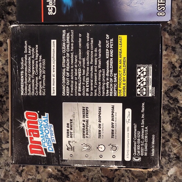 Lot of 2 Drano Disposal Strips - 8ct each new 2.8 oz clean citrus fragrance new - Picture 3 of 3